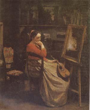 Jean Baptiste Camille  Corot The Studio (mk09) china oil painting image